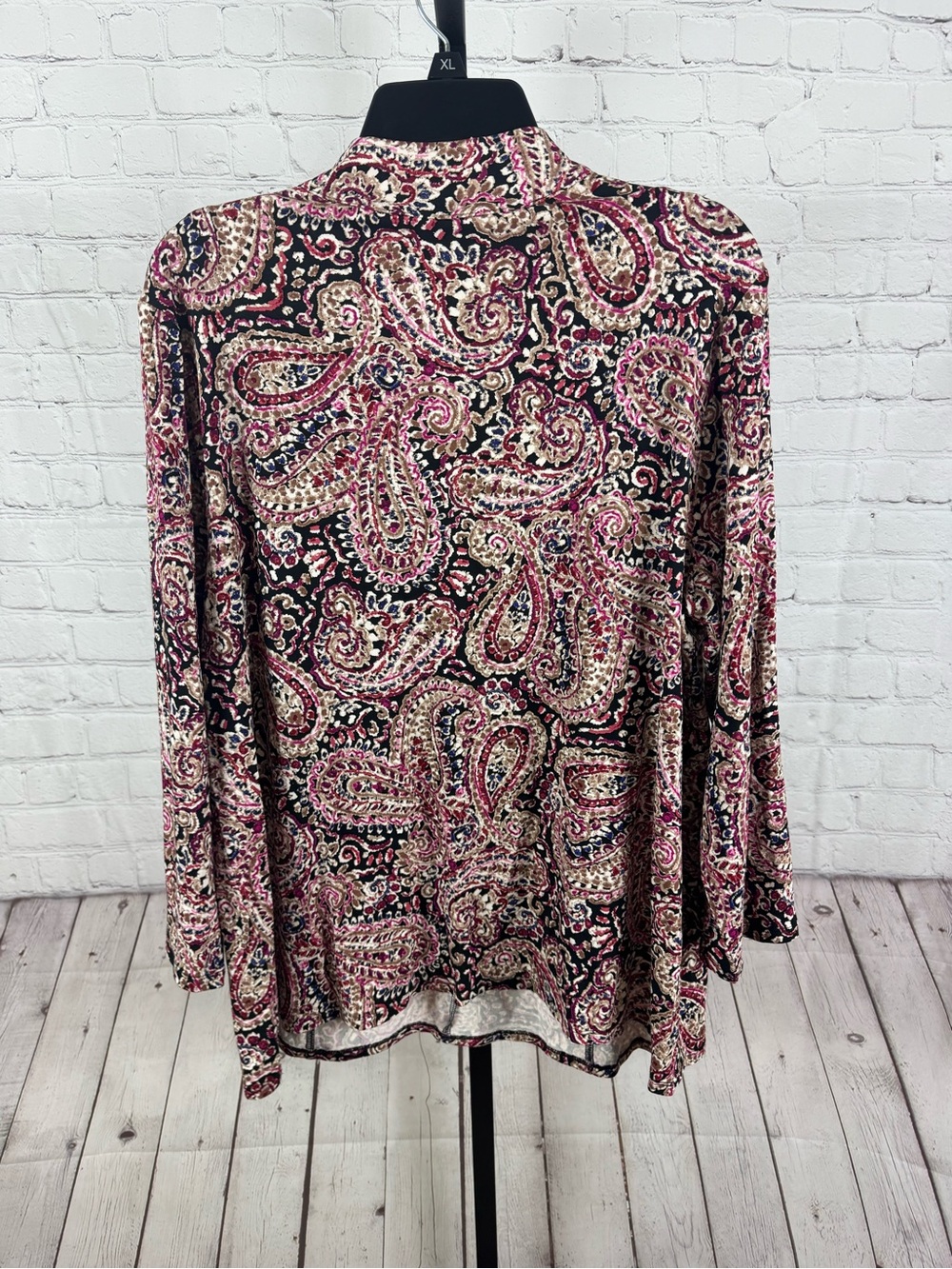 J. Jill Wearever Paisley Long Sleeve Tunic Blouse XL Top - Picture 5 of 6
